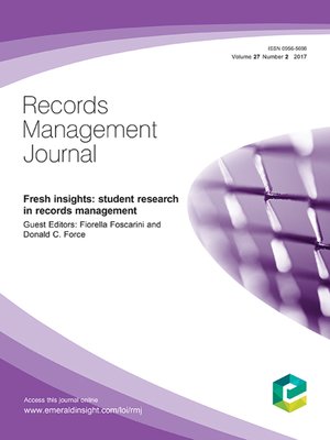 cover image of Records Management Journal, Volume 27, Number 2